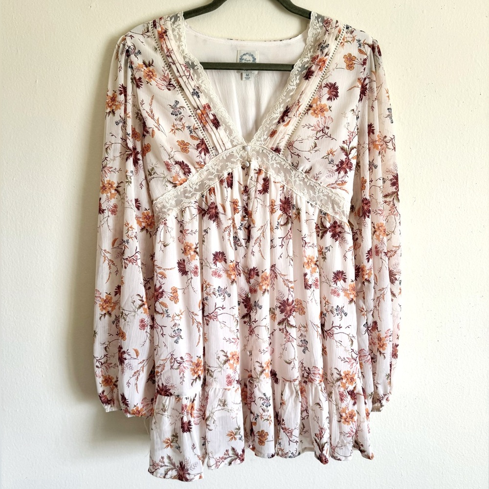 Blue Rain Floral Dress